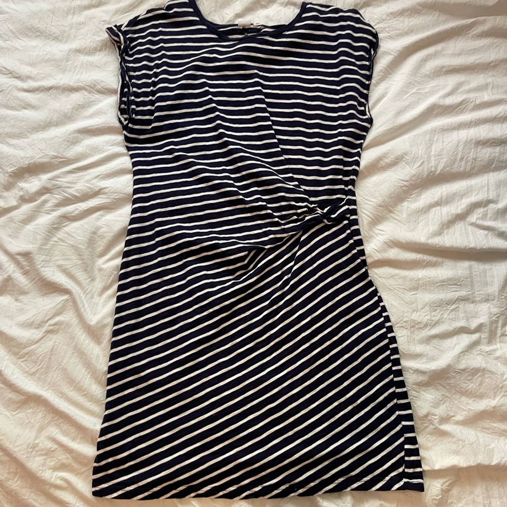 Cinched Waist Striped Dress